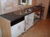 Worktop fitted with sink & hob installed